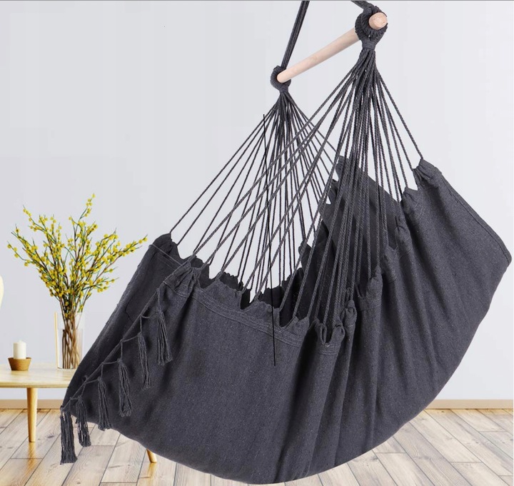 Ciemno szary Antracyt hamak brazylijski kokon huśtawka ogrodowa poduszki