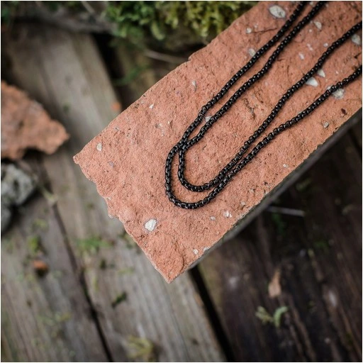 Łańcuszek damski oczkowy splot Ankier czarny