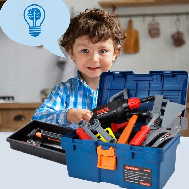 SKRZYNKA KUFEREK Z NARZĘDZIAMI WIERTARKA WARSZTAT ZESTAW MAJSTERKOWICZA