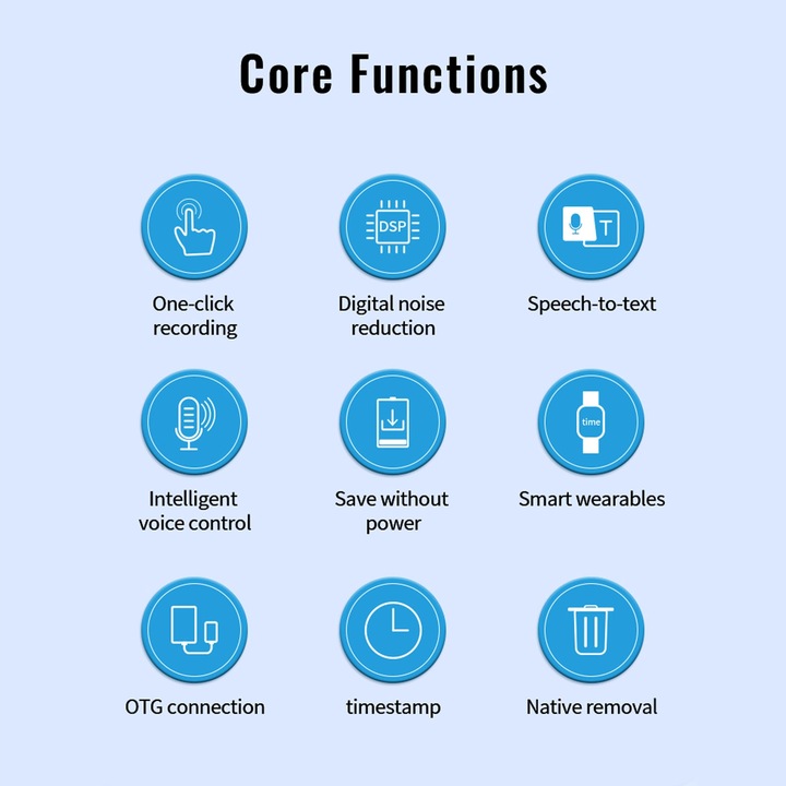 ZEGAREK Z FUNKCJĄ NAGRYWANIA REDUKCJĄ SZUMÓW 4G