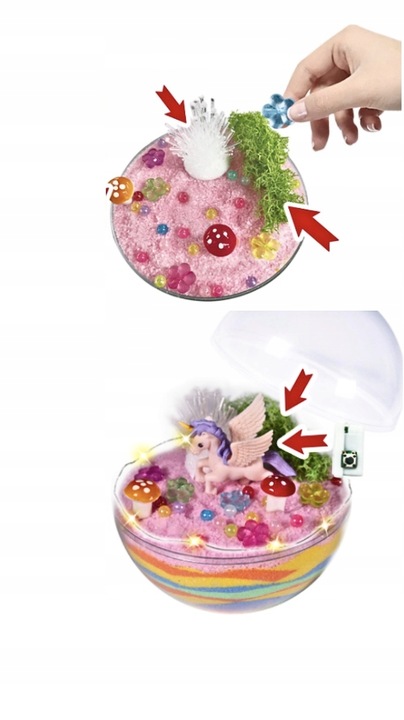 ZESTAW KREATYWNY DO TWORZENIA KRYSZTAŁ JEDNOROŻEC TERRARIUM DIY DLA DZIECI