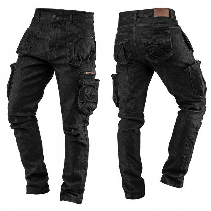 NEO Spodnie robocze JEANS elastan DENIM czarne M