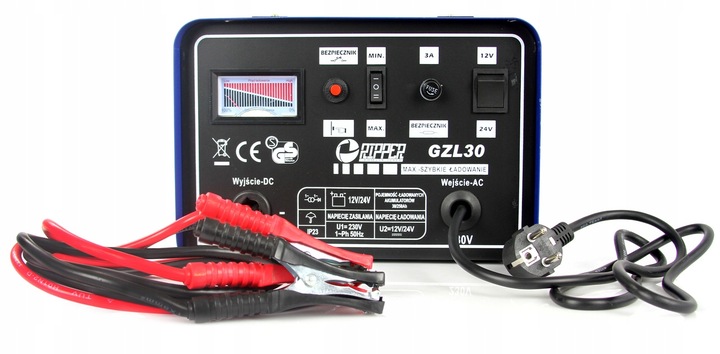 PROSTOWNIK Z FUNKCJĄ SZYBKIEGO ŁADOWANIA 30-250 Ah DO AKUMULUATORÓW AUTA