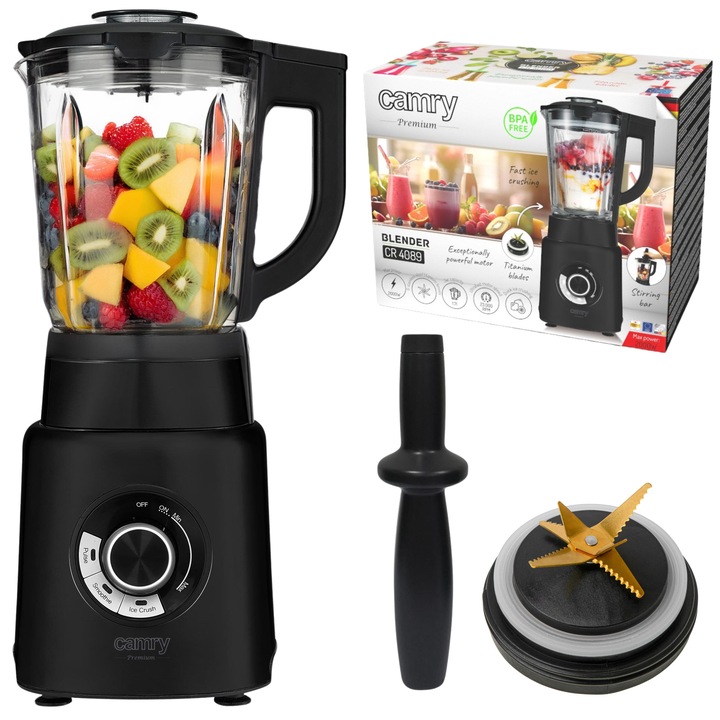 Blender Kielichowy do Koktajli 2000W 3 PROGRAMY Kruszy Lód Smoothie BPAFREE