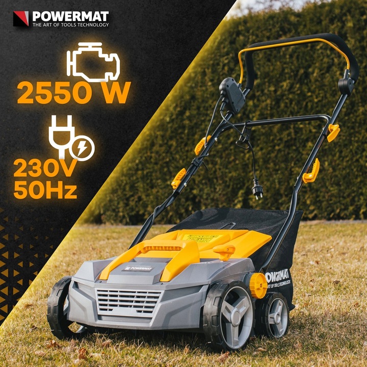 AERATOR WERTYKULATOR ELEKTRYCZNY Z KOSZEM 3w1 2550W AERACJA WERTYKULACJA