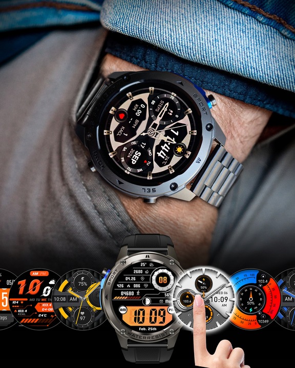 ZEGAREK MĘSKI SMARTWATCH GPS ROZMOWY MENU PL WODOODPORNY SPORT SMART WATCH