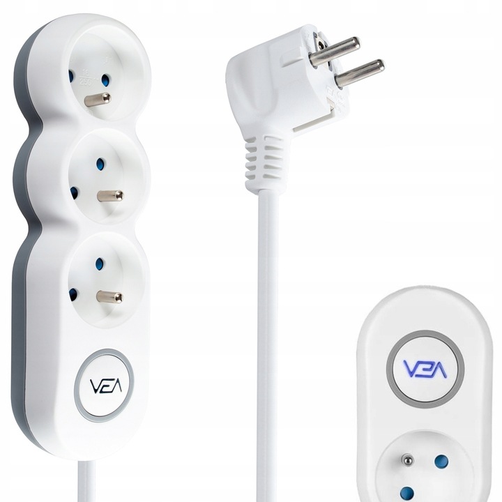 PRZEDŁUŻACZ ELEKTRYCZNY SIECIOWY MOCNY GRUBY UZIEMIENIE 3 GNIAZDA 3 M