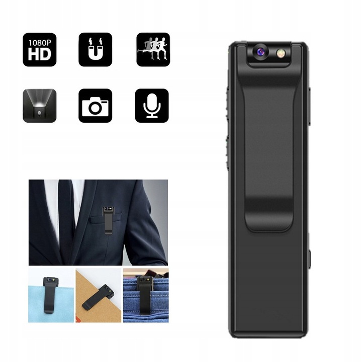 MINI KAMERA SZPIEGOWSKA FULL HD LATARKA DYKTAFON