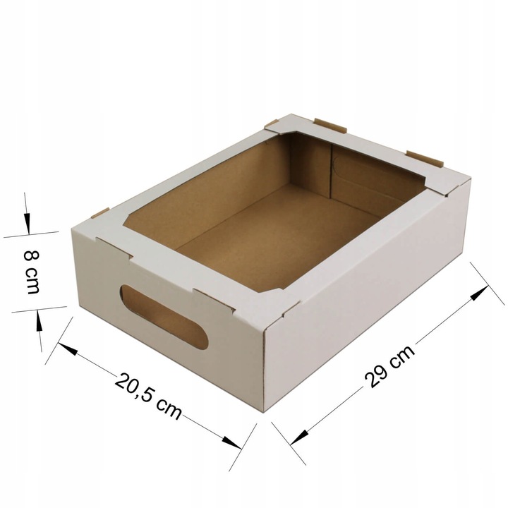 Tacka na ciasto 290x205x80 mm 10 szt. biała karton pudełko na TORT CIASTKA