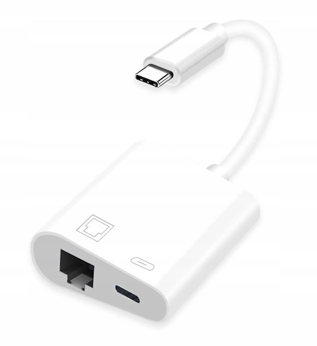ADAPTER USB-C LAN ETHERNET PRZEJŚCIÓWKA RJ45 PD MacBook Charge ZASILANIE