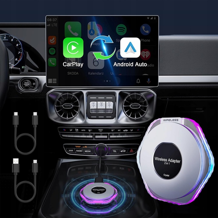 NEW Wireless Crystal Carplay AIBox Android Aut Adapter