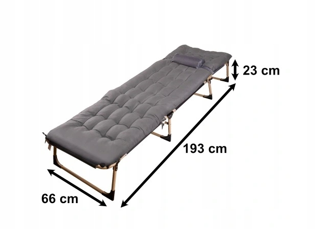 Łóżko Polowe Turystyczne Wędkarskie Leżak Składany z Materacem 194 cm