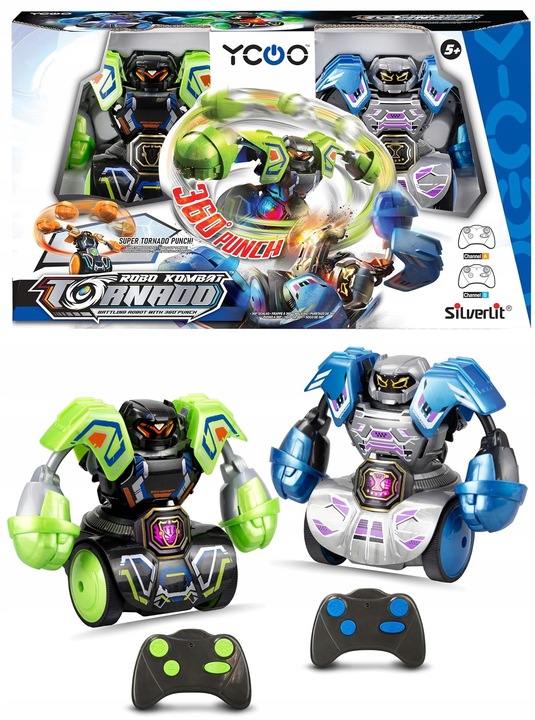 WALCZĄCE ROBOTY ROBO KOMBAT TORNADO 2-pak SilverLIT 2 TRYBY ŚWIATŁO TYP A