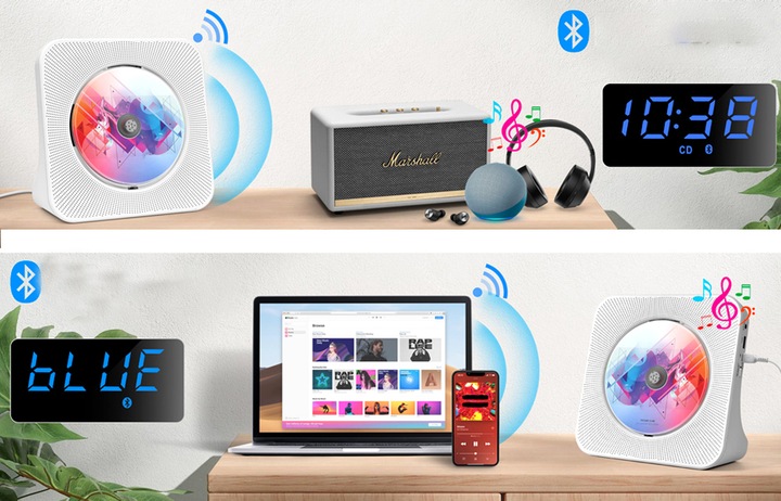 PULPIT ODTWARZACZ CD BLUETOOTH WBUDOWANE GŁOŚNIKI HI-FI + PILOT