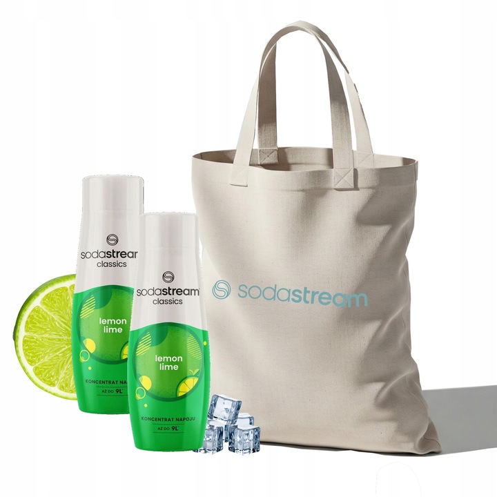 Zestaw Syrop koncentrat do wody SodaStream Lemon Lime 2x440 ml Torba GRATIS