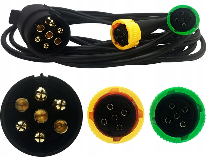 WIĄZKA INSTALACYJNA PRZYCZEPY 4M - WTYCZKA 7PIN + 2X 5PIN, ŁATWY MONTAŻ