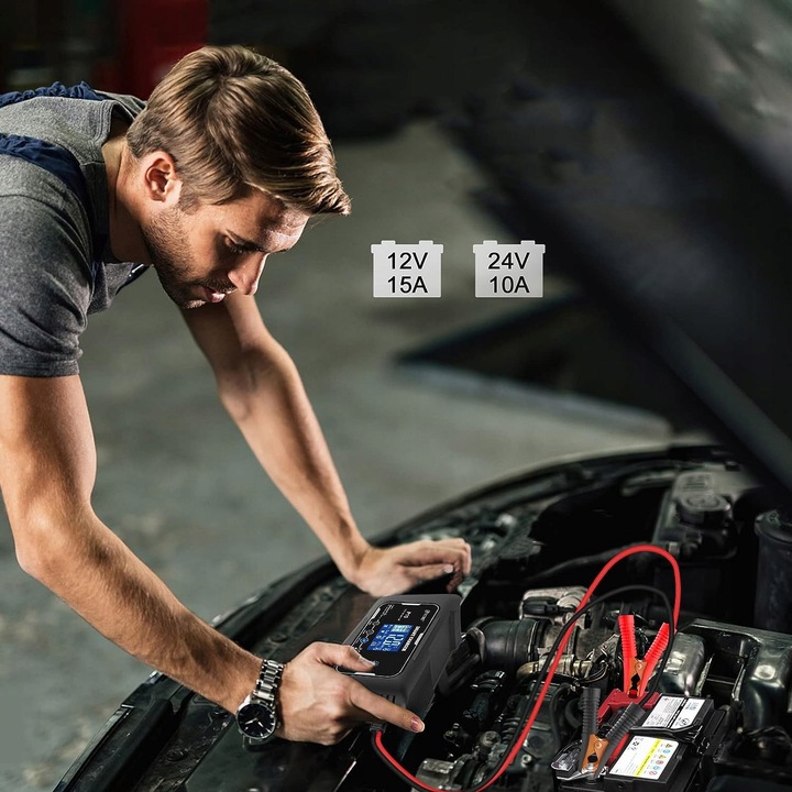 PROSTOWNIK DO AKUMULATORA AUTOMATYCZNY SMART 12/24V ŁADOWARKA