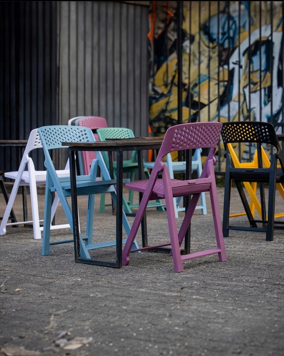 Phoenix Flap składane krzesło nowoczesny design PYTHON zielony