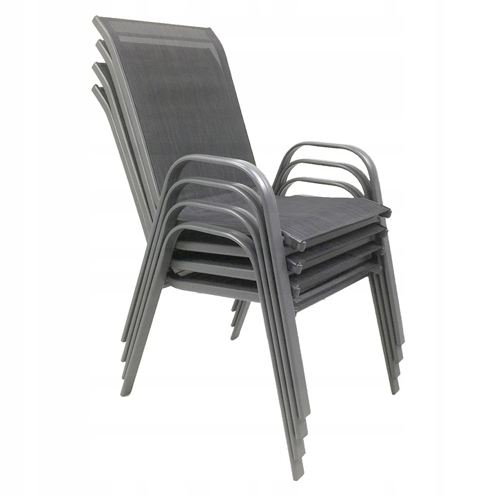 WYGODNE METALOWE NOWOCZESNE KRZESŁO OGRODOWE TARAS BALKON MINORKA SZARE
