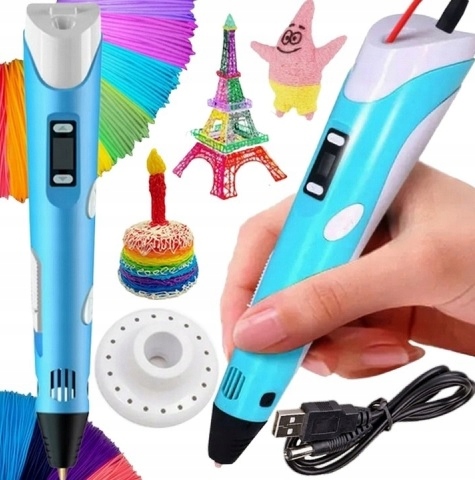 DŁUGOPIS MAGICZNY PEN DRUKARKA 3D ZESTAW 209 METRÓW WKŁADU KOLORY