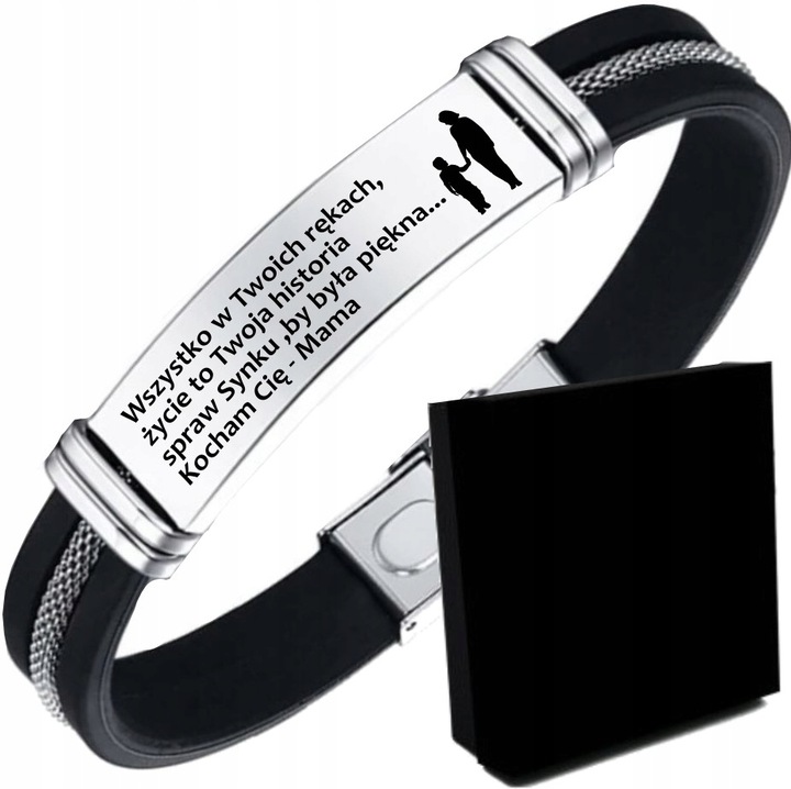BRANSOLETKA MĘSKA PREZENT DLA SYNA OD MAMY TATY