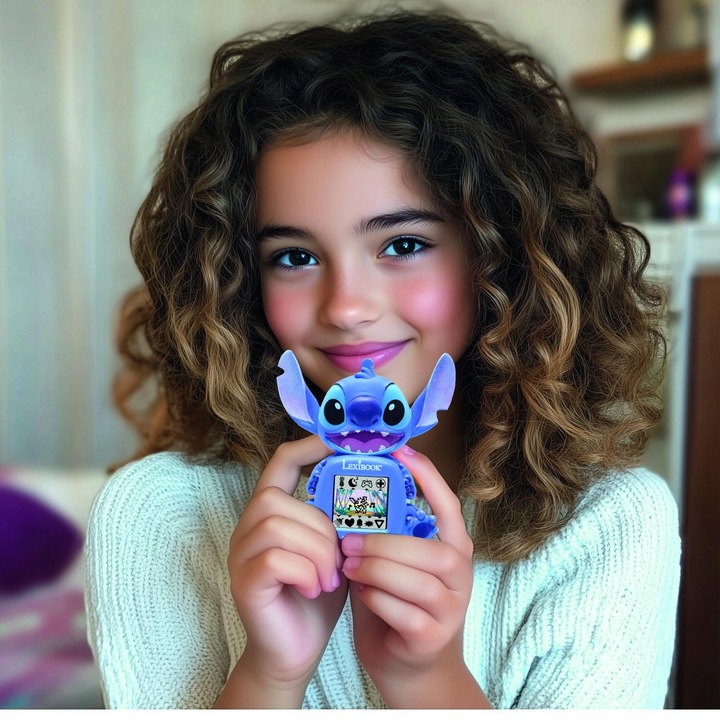 Konsola podręczna Disney Stitch My Best-E, LCD, 3 gry, jak tamagotchi