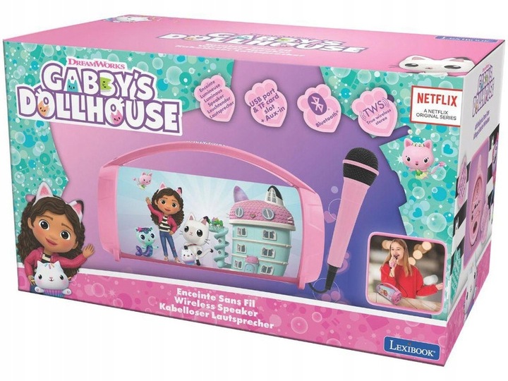 Głośnik mobilny LEXIBOOK Koci Domek Gabi BTP585GDHZ Różowy