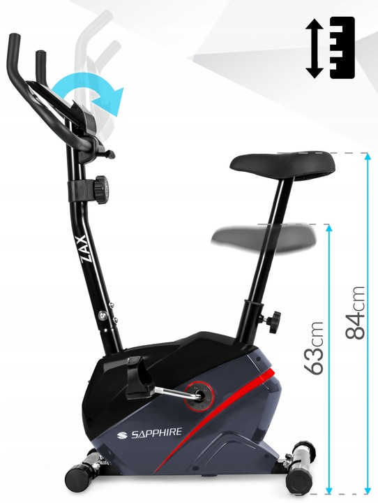 ROWER stacjonarny magnetyczny ZAX rowerek TRENINGOWY do ćwiczeń SAPPHIRE
