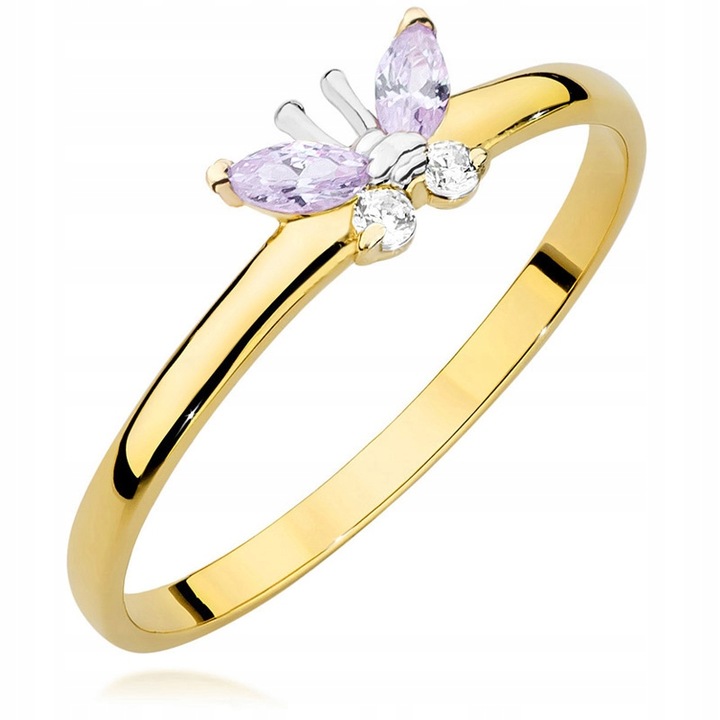 ZŁOTY PIERŚCIONEK MOTYLEK z CYRKONIAMI pr 333 r.7