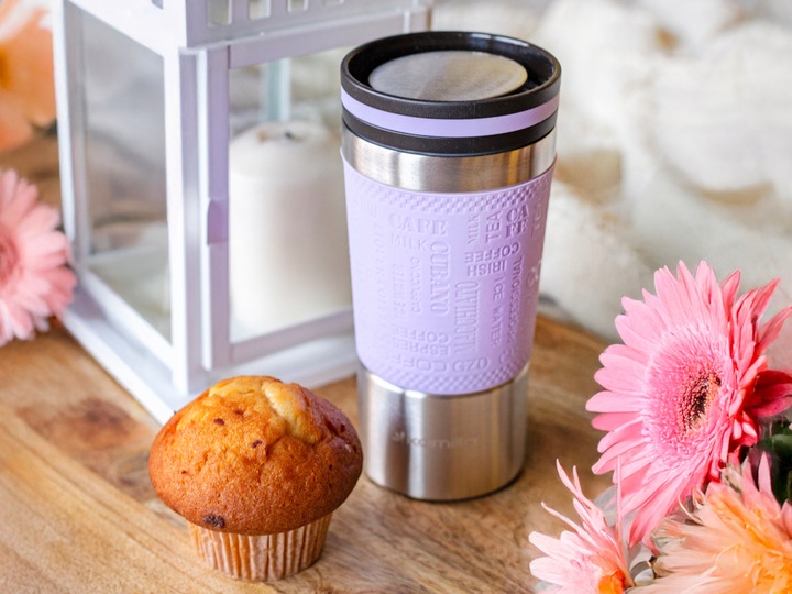 KUBEK TERMICZNY stalowy TERMOS do kawy herbaty szczelny KAMILLE 380ml