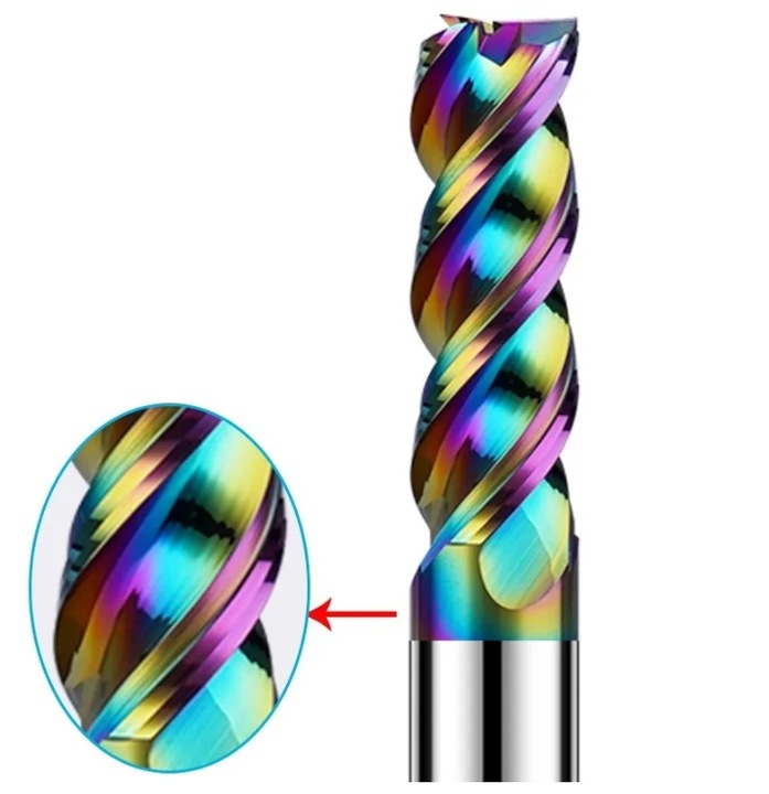Frez palcowy CNC fi 6 mm x 50 mm HRC 60 DLC widiowy VHM do metalu