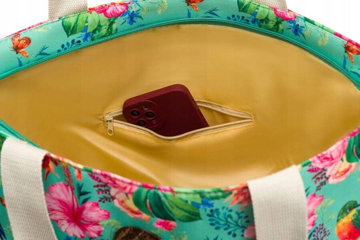 Torba Plażowa Duża Zapinana Na Zamek Torebka Shopper z Podszewką Piknik XXL