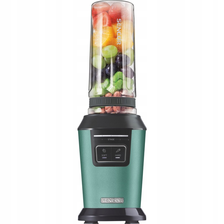 Blender kielichowy do smoothie 800W 2x0,6L turkus tritan Sencor SBL 7171GR