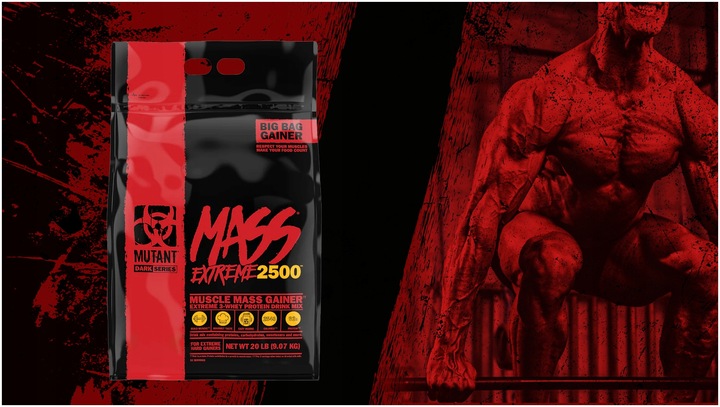 Gainer 9kg Bcaa L-glutamina Mutant Mass XXXtreme MASA SIŁA wanilia