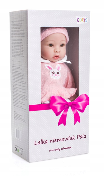 PACHNĄCA LALKA NIEMOWLAK BOBAS POLA Mówi Śpiewa po PL 40 cm + SMOCZEK