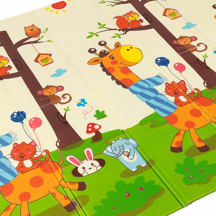 OGROMNA DWUSTRONNA MATA EDUKACYJNA DLA DZIECI SKŁADANA 180x200 GRUBOŚĆ 1CM