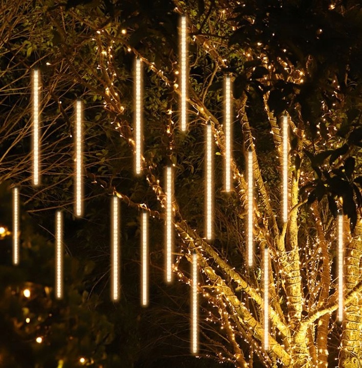 SOPLE METEORY LED BIAŁE CIEPŁE LAMPKI PADAJĄCY ŚNIEG 50cm IP44 - SOPLE LED