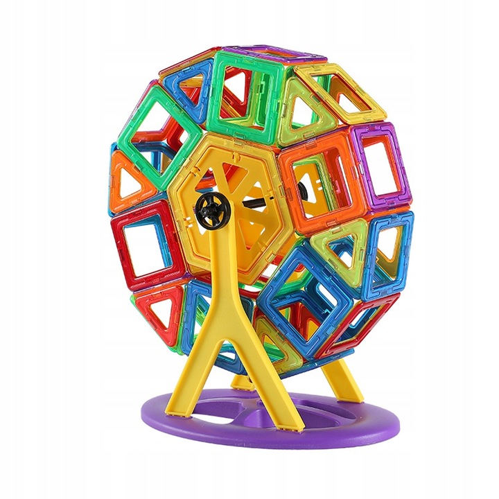 DUŻE KLOCKI MAGNETYCZNE KAFELKI zestaw XXL 174 el Rainbow Magnetic Tiles