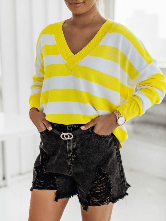 COCOMORE Sweterek Bluzka V Żółty