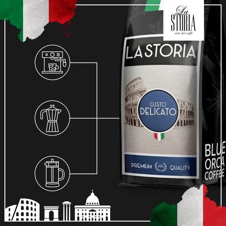 Kawa ziarnista 1kg x3 do ekspresu z Palarni Świeżo Palona Blue Orca Coffee