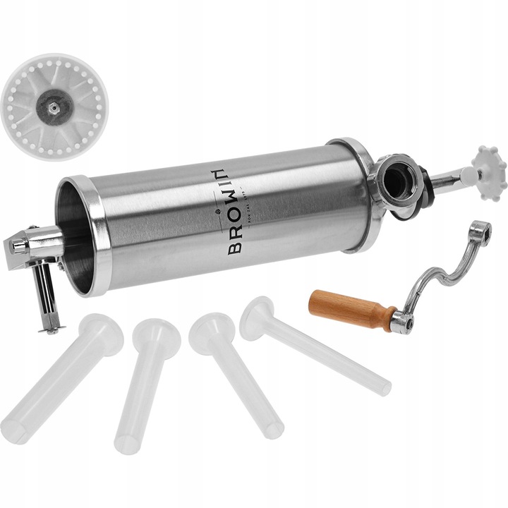 PIONOWA NADZIEWARKA DO KIEŁBAS BROWIN STAL NIERDZEWNA 311007 4 lejki 2,5 kg