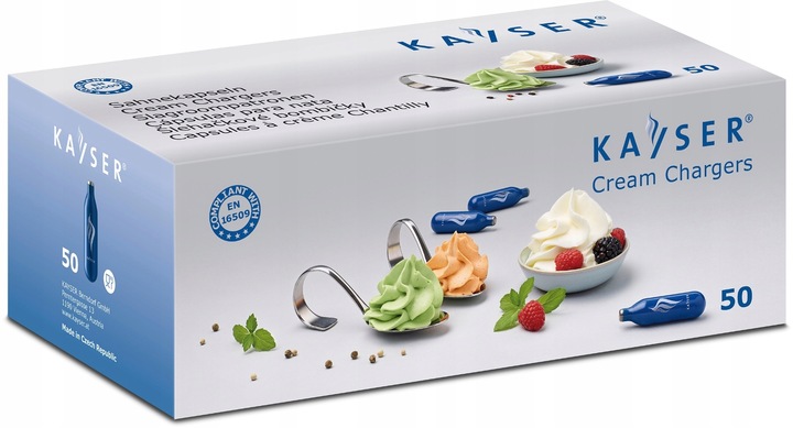 Naboje do Bitej Śmietany Syfonu N2O 50 Sztuk 7,5g Kayser