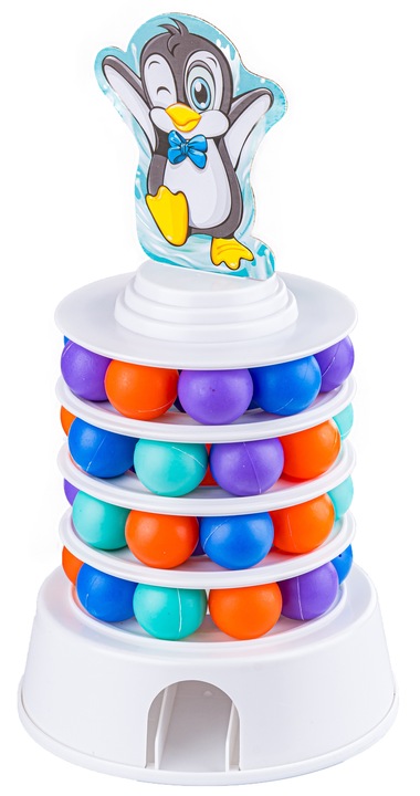 GRA ZRĘCZNOŚCIOWA PINGWIN NA WIEŻY Bierki Piłeczki