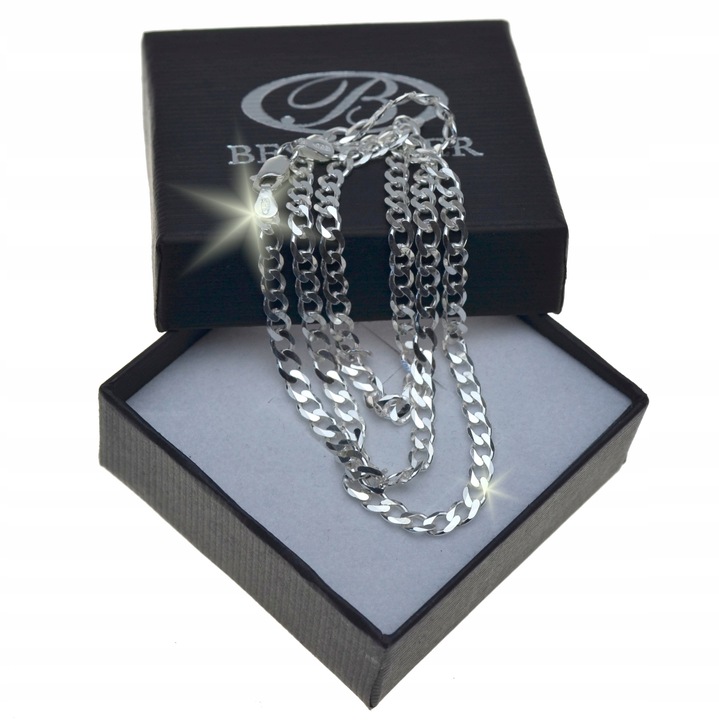 Łańcuszek SREBRNY męski pancerka 50cm 4mm SREBRO