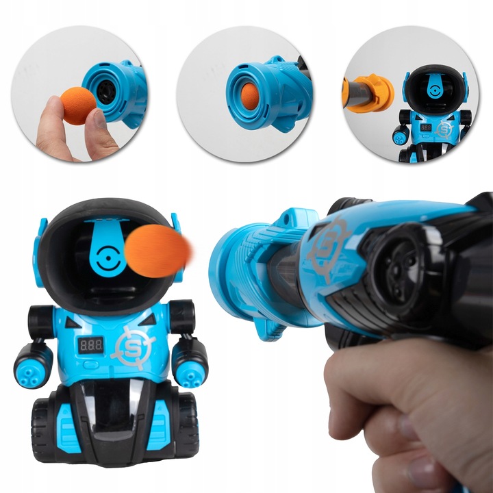 ROBOT GRA STRZELANIE DO CELU PISTOLET LICZNIK LCD TARCZA DO STRZELANIA
