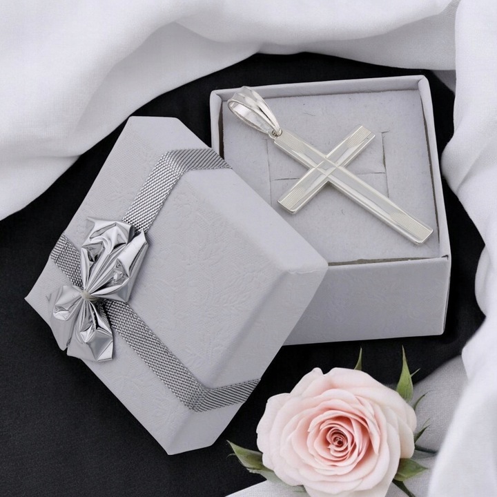 Krzyżyk srebrny bez wizerunku duży srebro pr.925