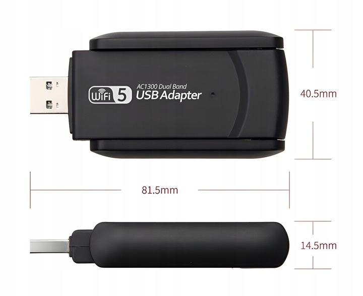 KARTA SIECIOWA WIFI ADAPTER USB 3.0 1300 Mbps 5ghz 2 TRYBY SYMULACJA AP