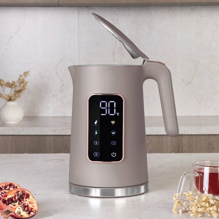 Czajnik elektryczny z regulacją temperatury cyfrowy 1,7 l Taupe Collection