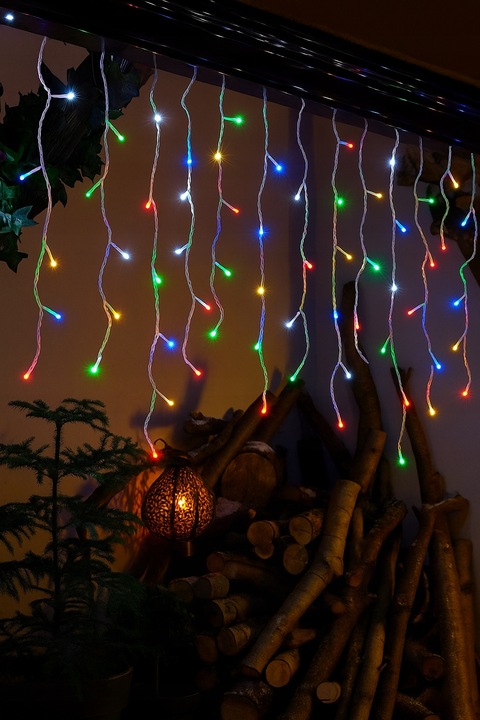 Lampki LED 1000 Kurtyna Świetlna Sople ZEWNĘTRZNE Girlanda multikolor