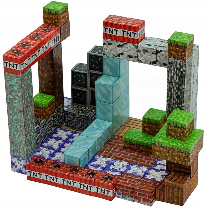 KLOCKI MAGNETYCZNE SZEŚCIANY MOCNE 184 KLOCKI 2 FIGURKI KARTONIK DEDYKOWANE